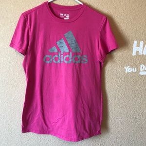 🎀 Pink Adidas Logo Woman T-Shirt